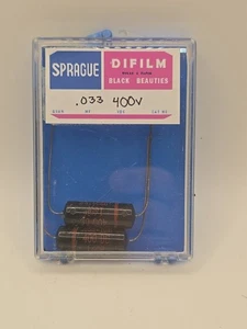 2 NOS Sprague Black Beauty .0033 uf 400v Capacitors 160P Tone Caps - Picture 1 of 4