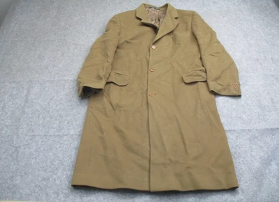 Saks Fifth Avenue Coat Mens 44 R Brown Wool Cashmere Jacket Trench Adult - Image 1 of 4