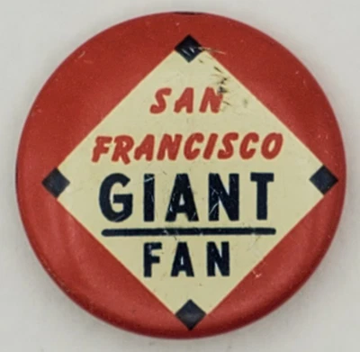 Vintage 1960s San Francisco Giant Fan Pinback Button from Gumball/Vendor Machine - Image 1 of 4