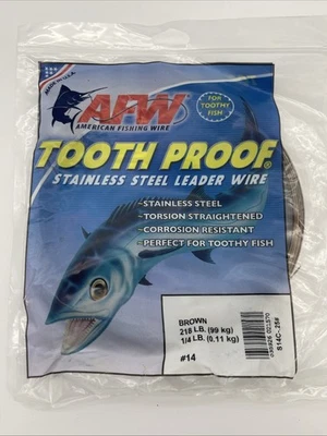 Alambre de pesca americano a prueba de dientes de acero inoxidable alambre líder de una sola fila 218 lb Foto 1 de 2