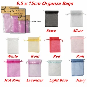 6 x Small Organza Bags 9.5x15cm Pouch Gift Jewellery Packing Birthday Favor Bag - Picture 1 of 11