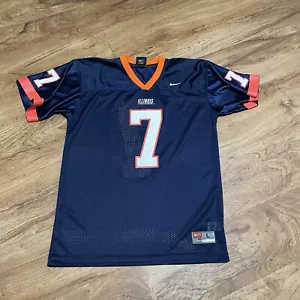 Illinois Fighting Illini Football Blue 7 Mesh Jersey Youth Boys Size Large NCAA - Picture 1 of 9