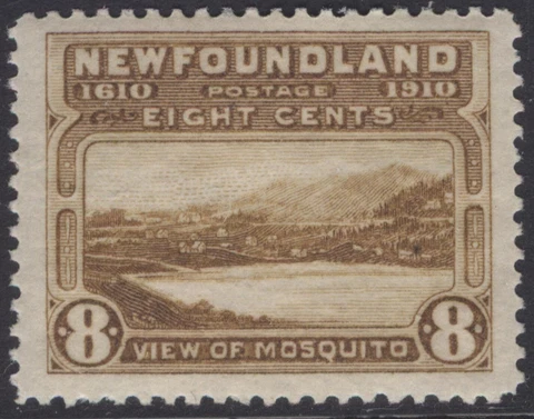NEWFOUNDLAND 99 JOHN GUY P14.2 RE-ISSUE 1911 8c VIEW OF MOSQUITO VF MPH CV$100 Cover