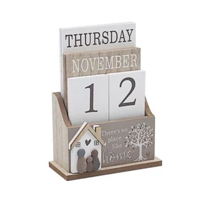 Wooden Perpetual Calendar Desktop Calendar - No Place like Home #LP72318 - Picture 1 of 1