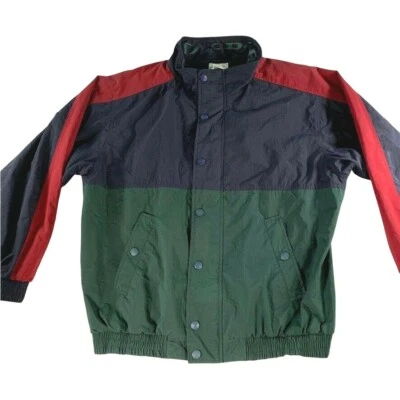 Chaqueta cortavientos de nailon para hombre IZOD de colección verde/azul marino/rojo cremallera/a presión • XL Foto 1 de 4