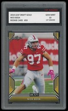NICK BOSA 2019 LEAF DRAFT GOLD PARALLEL 1ST GRADED 10 ROOKIE CARD NFL RC 49ERS