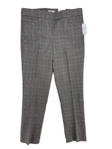 Croft Barrow Dress Pants Womens 16 Gray Plaid Tummy Control Pull On Ankle 36x30 - Picture 1 of 11