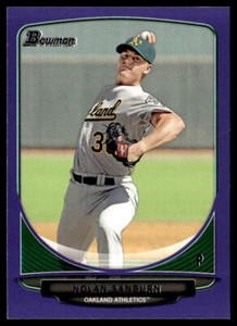 2013  Bowman #BP48 Nolan Sanburn Prospects Purple Oakland Athletics