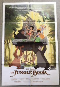 VINTAGE WALT DISNEY ONE SHEET MOVIE POSTER THE JUNGLE BOOK RE-RELEASE 1984