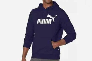 Auténtica sudadera con capucha pulóver mediana con logotipo grande Essentials para hombre de PUMA -NUEVA CON ETIQUETAS - Imagen 1 de 2
