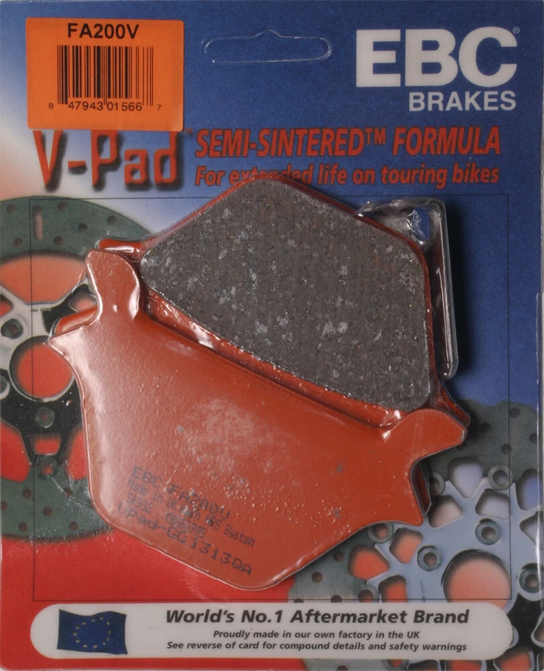 EBC 1987-1990 FLST Softail Heritage Harley Davidson BRAKE PADS FA200V V-SERIES F - Image 1 of 1