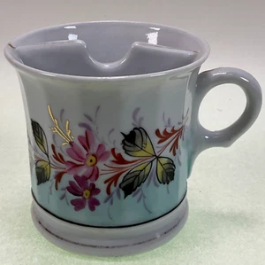 Antique Ironstone Shaving Scuttle Mug Bright Floral Bouquet - Picture 1 of 7