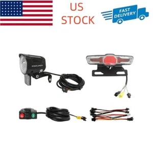 12-48V Electric Bike Light Kit Headlight Tail Rear Lights LED Brake Lamp - USA - Picture 1 of 11