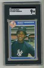 1985 Fleer Update Baseball #U51 Rickey Henderson SGC 9 Mint