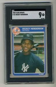 1985 Fleer Update Baseball #U51 Rickey Henderson SGC 9 Mint