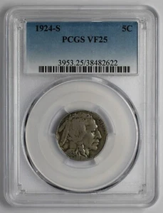 1924 S Buffalo Nickel PCGS VF25 - Picture 1 of 5