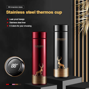 LED Display Smart Water Bottle Travel Thermal Flask Mug Stainless Steel Thermos