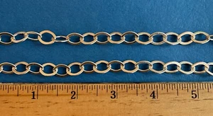 925 silver cable chain for jewelry making, 11 x 9 mm, sold by foot - Picture 1 of 2