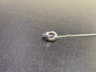 Brosway блокировки подвеска ожерелье 17 «до 18» фиолетовый розовый кристалл серебристого тона - Изображение 1 из 2