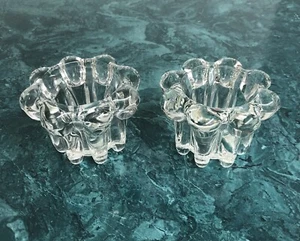 Kerzenständer Forever glasklar gerippt Blasen Glas KIG Indonesien - Bild 1 von 4