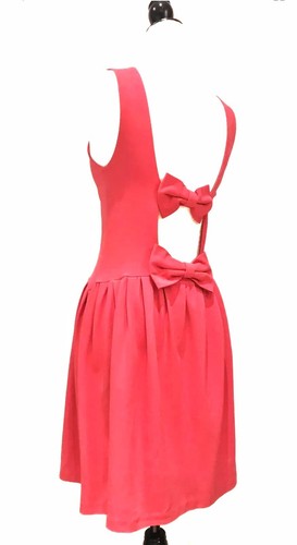 ROSSO VALENTINO Abito senza maniche rosso rosa senza maniche A Line fiocco aperto taglia S M