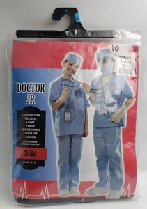 DOCTOR JR HALLOWEEN COSTUME~KIDS~LARGE 12-14~shirt pants scrub cap surgical mask - Picture 1 of 8