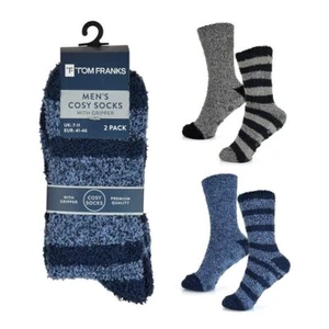 Mens Tom Franks Warm Soft Cosy Socks With Gripper 'SK882' - Picture 1 of 13