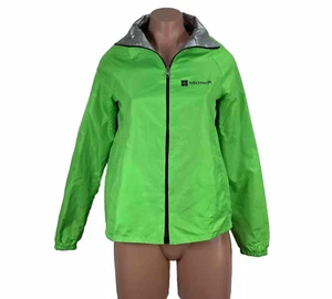 Chaqueta ligera reversible plateada verde neón Microsoft Employee XS/34 vintage años 90 - Imagen 1 de 15