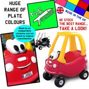 Personalised FRONT number plate sticker TO FIT Little Tikes Cozy Coupe toy car - Picture 1 of 8