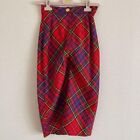 Vivienne Westwood  Bustle Skirt Size S Red Mac Plaid Macandreas Gold Tag Japan