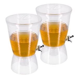 2Pcs Beverage Dispenser with Ice Box, Clear Drink Dispenser, Juice Dispenser - Picture 1 of 15
