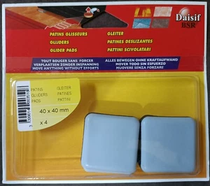 4 Gray Slider Skate 40 x 40mm Daisif All Move Without Forcing - Picture 1 of 2