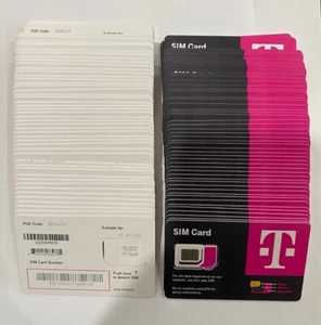 LOT of 100 Newest T-Mobile Sim Card Unactivated. TMOBILE 4G LTE 3 IN1 Sim - Picture 1 of 2