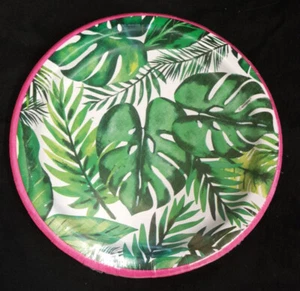 Tropical Palm Paper Plates 18cm Summer Hawaiian Jungle Party Dessert Cake Plates - Picture 1 of 1