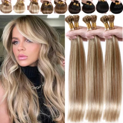 AAAA+ Stick ITip Real Remy Pre Bonded Human Hair Extensions 16 18 20 22" 50-300s - Image 1 of 4