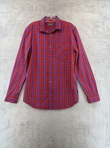 Men’s Jack And Jones L/S Button Up Shirt Size Medium Red Plaid - Picture 1 of 20