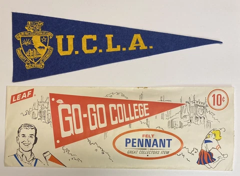 1950s UCLA Bruins California Los Angeles  University Mini Pennant 3.25x9.25 Rare Cover