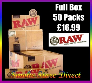 RAW Classic Kingsize Slim Rolling Papers - Full Box & Smaller Quantities - Picture 1 of 4