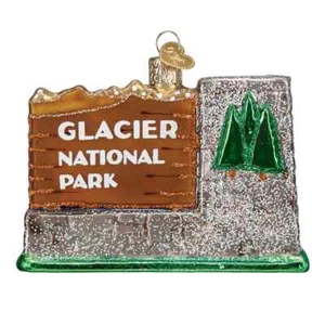 Old World Christmas GLACIER NATIONAL PARK (36174) Glass Ornament w/OWCBox - Picture 1 of 3