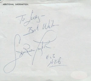 Lawrence Taylor Football HOF Signed 5.5x5 Cut with JSA COA - Picture 1 of 2