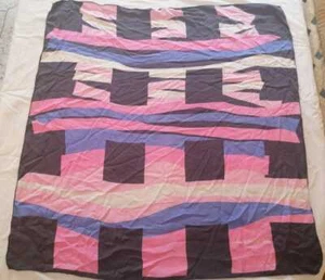 Balenciaga Silk Scarf Ladies Accessories Pink Grey & White abstract Scarf - Picture 1 of 6