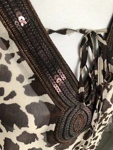 Tolle Strandtunika Tunika Bluse  Top transparent Gr. 36/38 Pailletten - Bild 1 von 3