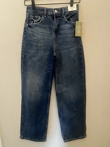 H&M Wide Leg High Waist Full Length Denim Jeans Comfort Stretch Girls Sz 18 NWT - Picture 1 of 4