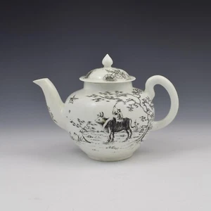 First Period Worcester Porcelain Boy On A Buffalo Teapot c.1755-1765 Antique - Picture 1 of 10