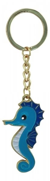 SEA-CLUB Schlüsselanhänger Seepferdchen ca. 11,5 cm aus Zink goldfarben & emailliert