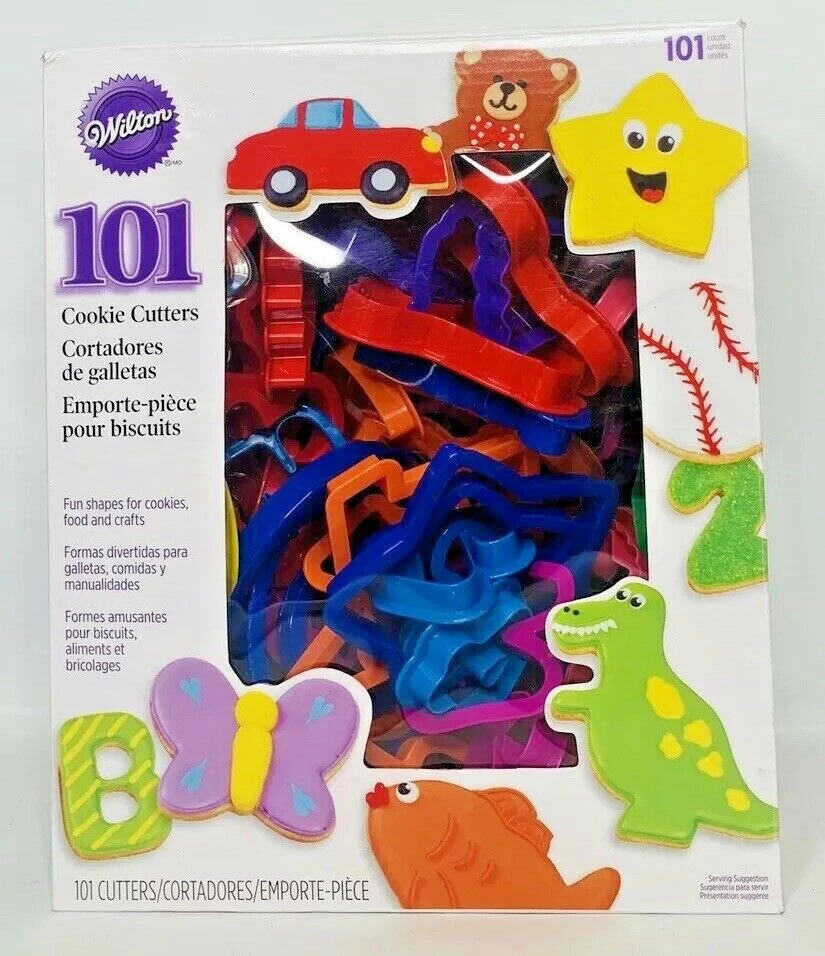 Wilton Plastic Cookie Cutters 101 Letters Numbers Animals & More