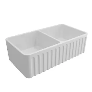Turner Hastings Novi 85 x 46 Gloss White Farmhouse Butler Sink (Lot 552) - Picture 1 of 9