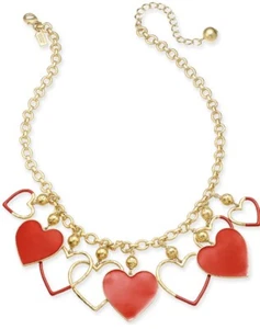 128 $ Kate Spade goldfarbene beschichtete Herz Statement Halskette #621 - Bild 1 von 10