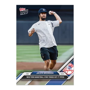 2024 Topps Now 467 Jalen Brunson Knicks Star Tosses 1st Pitch -Free Shipping! - Picture 1 of 2