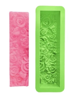 Rose Loaf Mold 1 lb 5oz Flower Silicone Soap Molds 3D Embossed Crafts Mold - Image 1 of 4